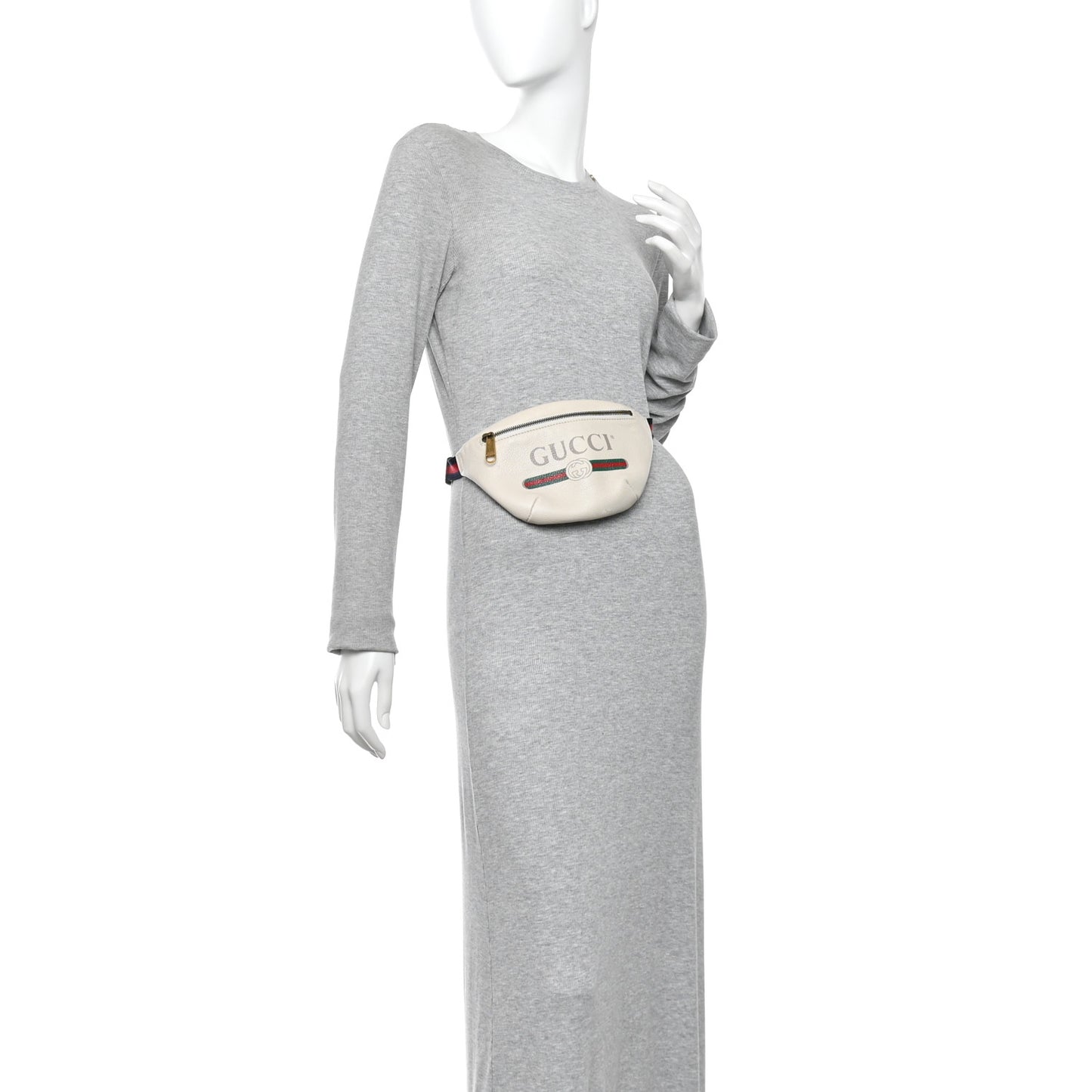 Grained Calfskin Small Logo Belt Bag White