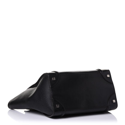 Celine Drummed Calfskin Mini Luggage Black 4 of 10