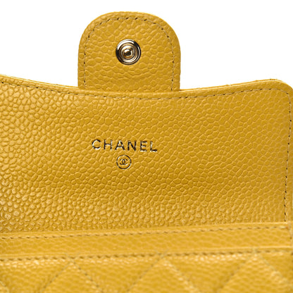 Chanel Caviar Quilted Flap Card Holder Yellow 6 of 10