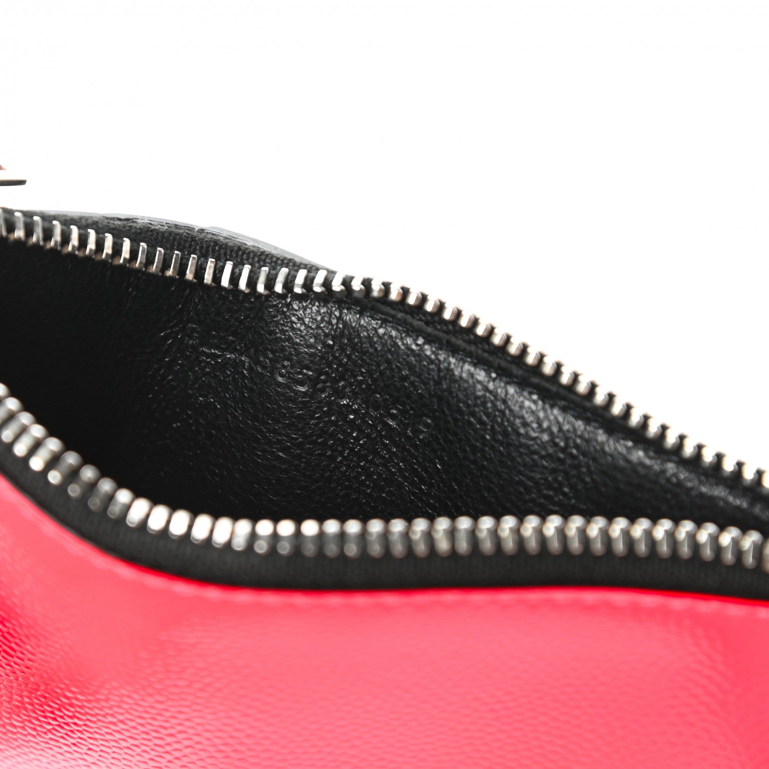 Saint Laurent Patent Grain de Poudre 5 Fragments Zip Pouch Card Holder Neon Pink 9 of 11
