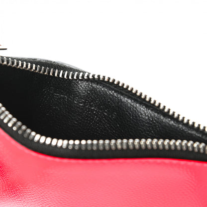 Saint Laurent Patent Grain de Poudre 5 Fragments Zip Pouch Card Holder Neon Pink 9 of 11