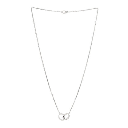 Cartier 18K White Gold Diamond Interlocking LOVE Necklace 3 of 4