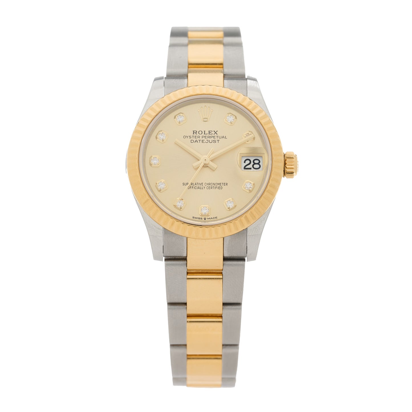 Stainless Steel 18K Yellow Gold Diamond 31mm Oyster Perpetual Datejust Watch Champagne 278273