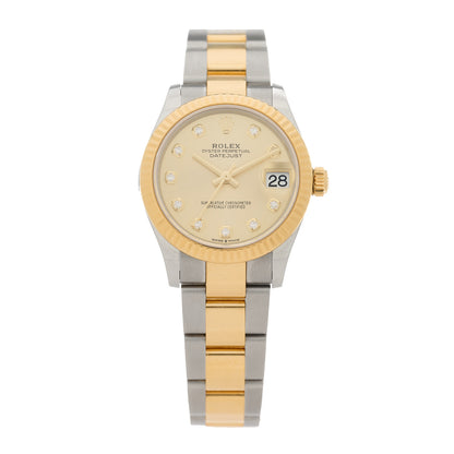 Rolex Stainless Steel 18K Yellow Gold Diamond 31mm Oyster Perpetual Datejust Watch Champagne 278273 1 of 5