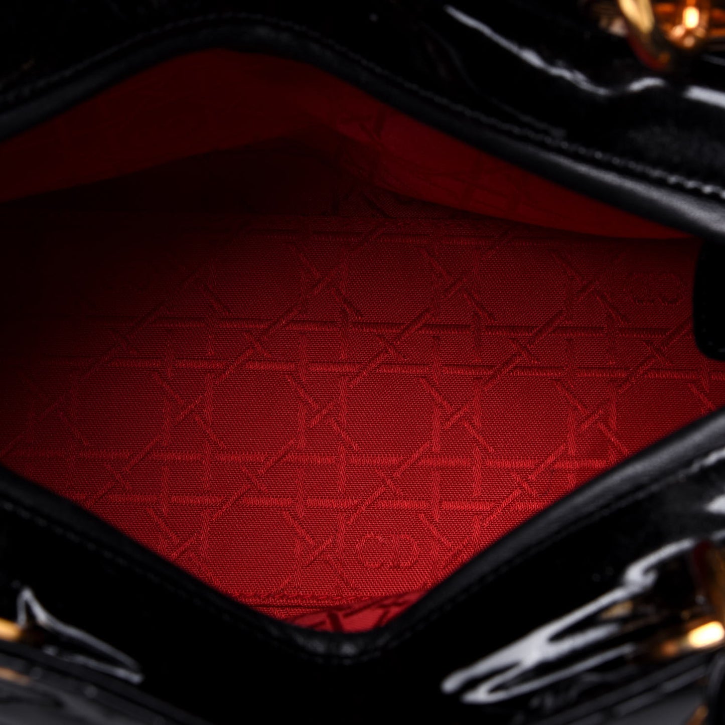 Patent Cannage Medium Lady Dior Black