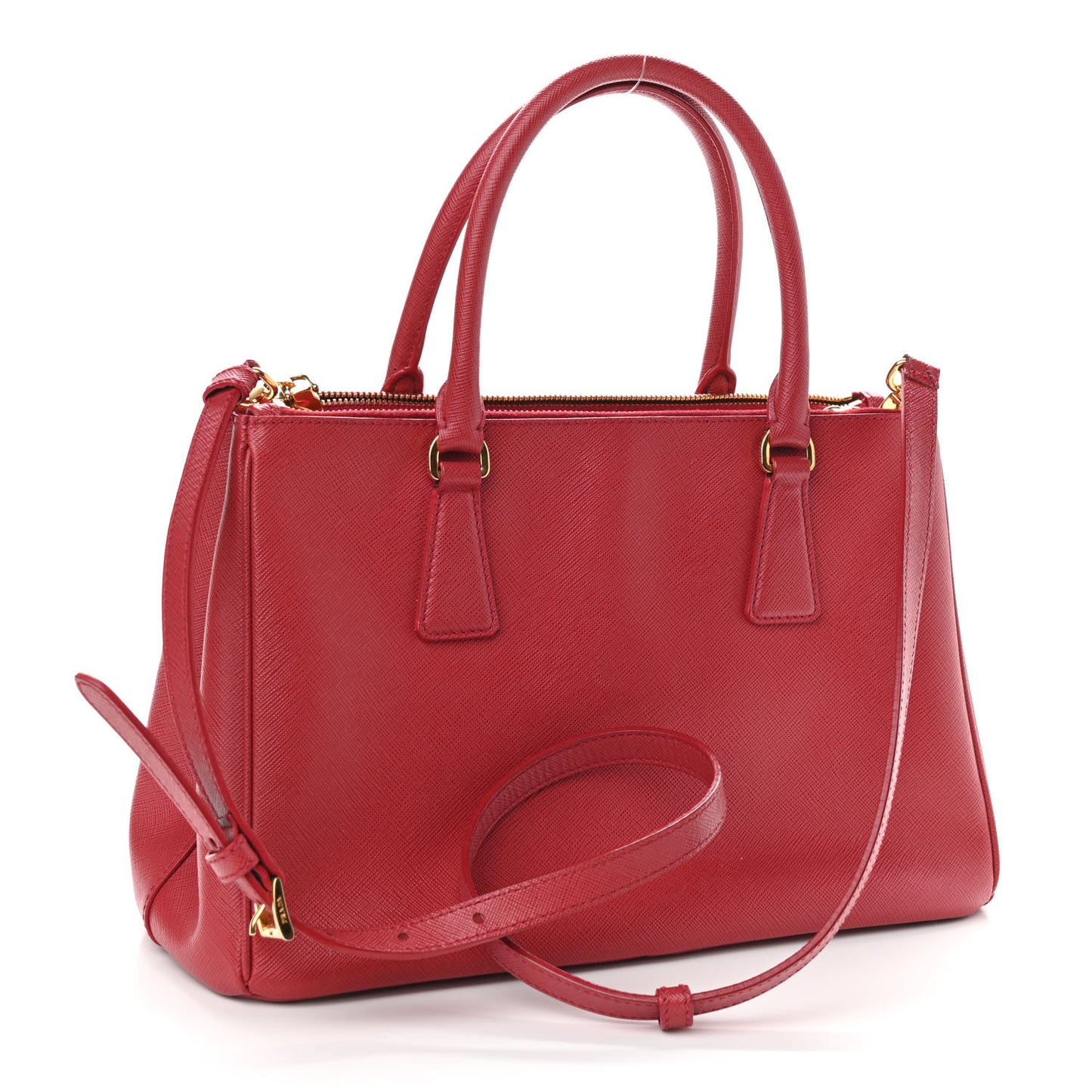 Saffiano Medium Galleria Double Zip Tote Fuoco