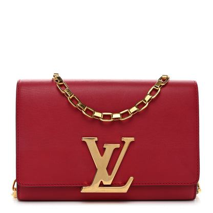 Louis Vuitton Calfskin Chain Louise MM Red 1 of 12