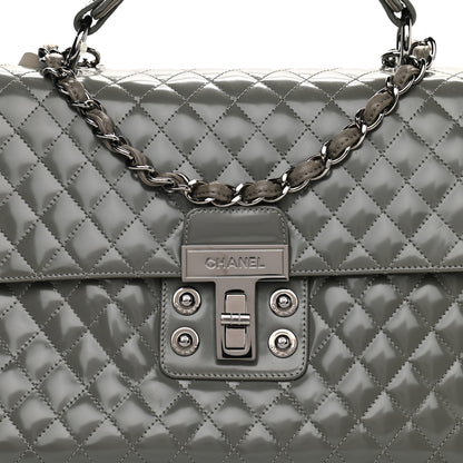 Chanel Glazed Calfskin Mademoiselle Lock Kelly Flap Bag Grey 11 of 11