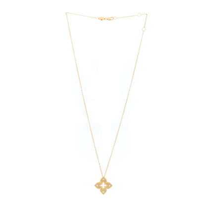Roberto Coin 18K Yellow Gold Diamond Medium Venetian Princess Flower Pendant Necklace 3 of 5