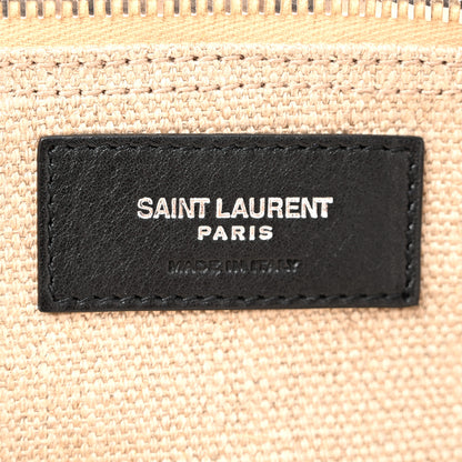 Saint Laurent Linen Calfskin Rive Gauche Tote Optic White 6 of 16