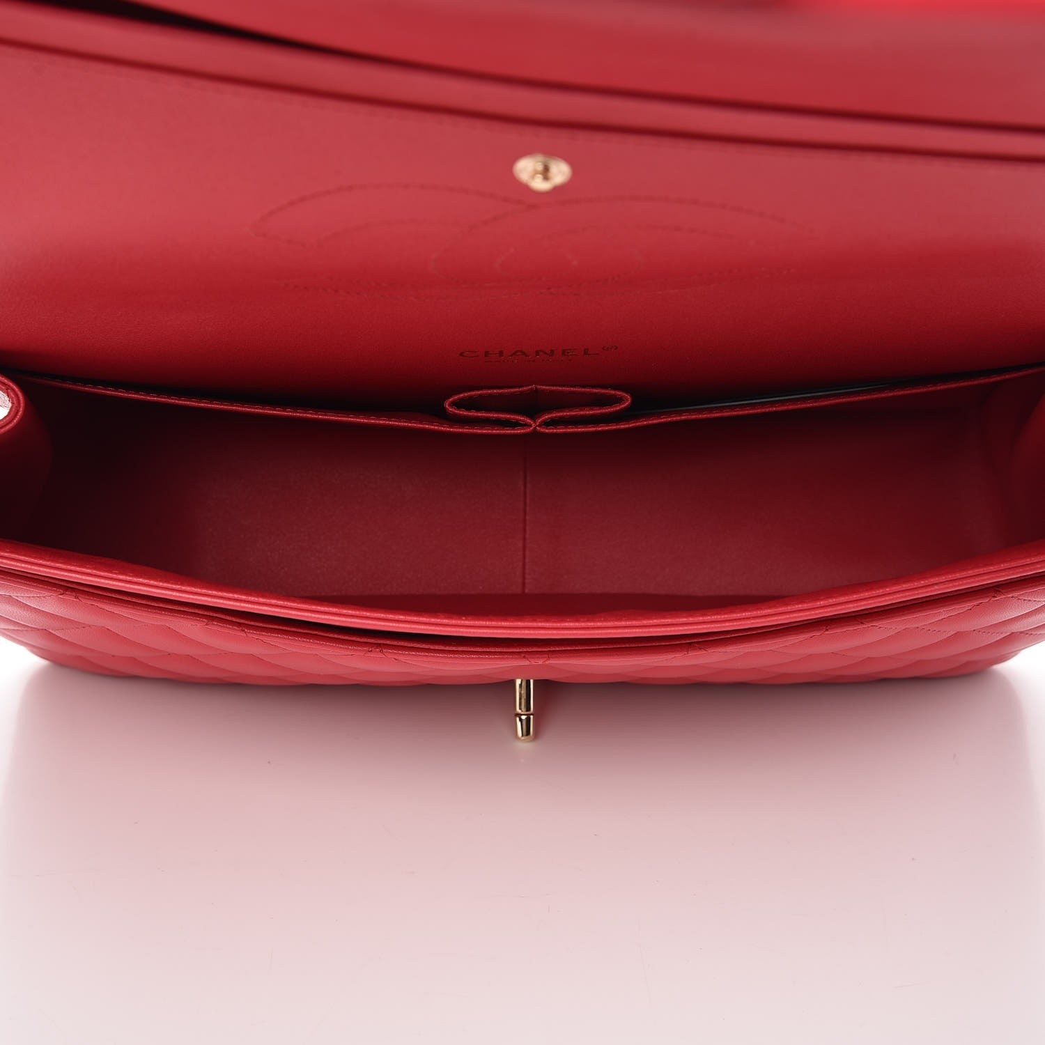 Chanel Lambskin Quilted Maxi Double Flap Red 6 of 8