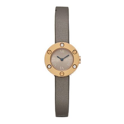 Cartier 18K Pink Gold Satin Diamond 23mm Love Quartz Watch Taupe 1 of 7