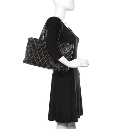 Chanel Calfskin Contrast Stitch Surpique Tote Black 2 of 15