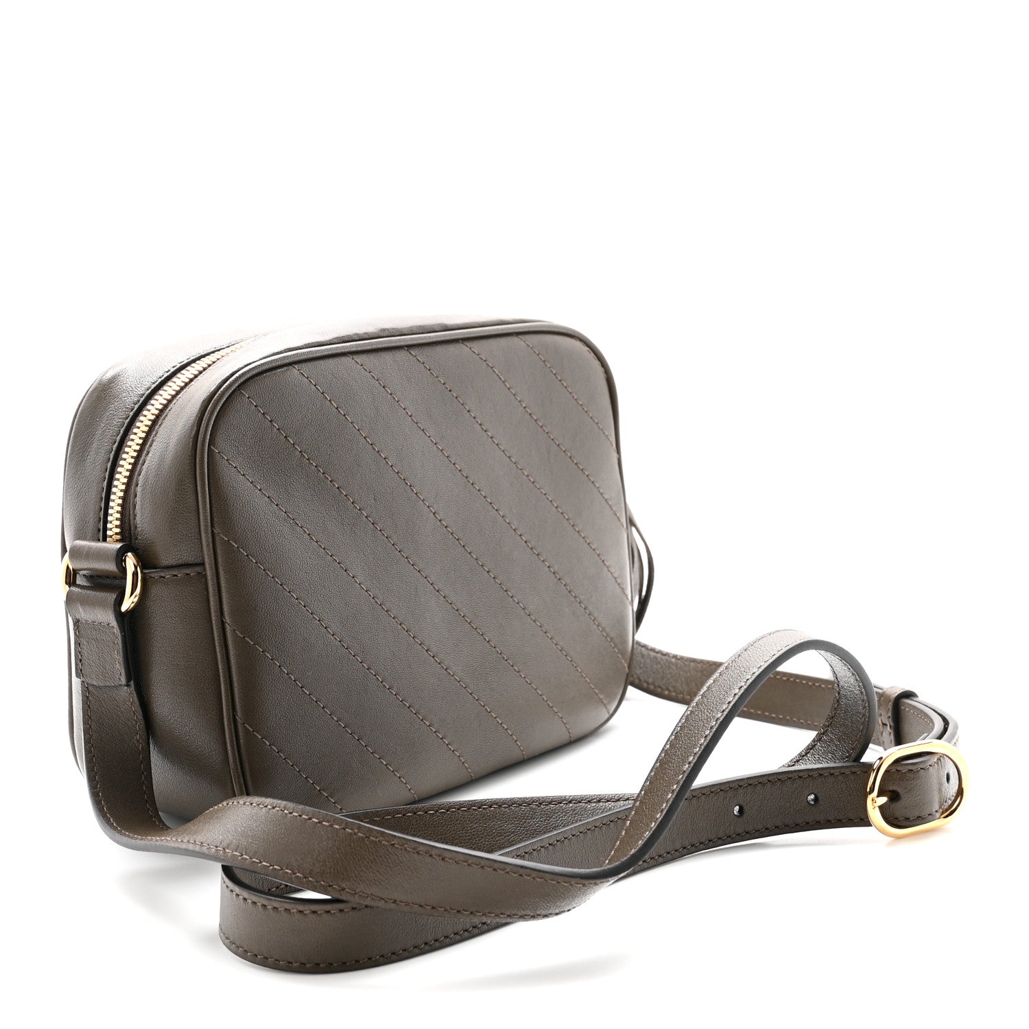 Gucci Sakai Be Green Calfskin Diagonal Stitched Small Blondie Shoulder Bag Craclet Brown 3 of 10