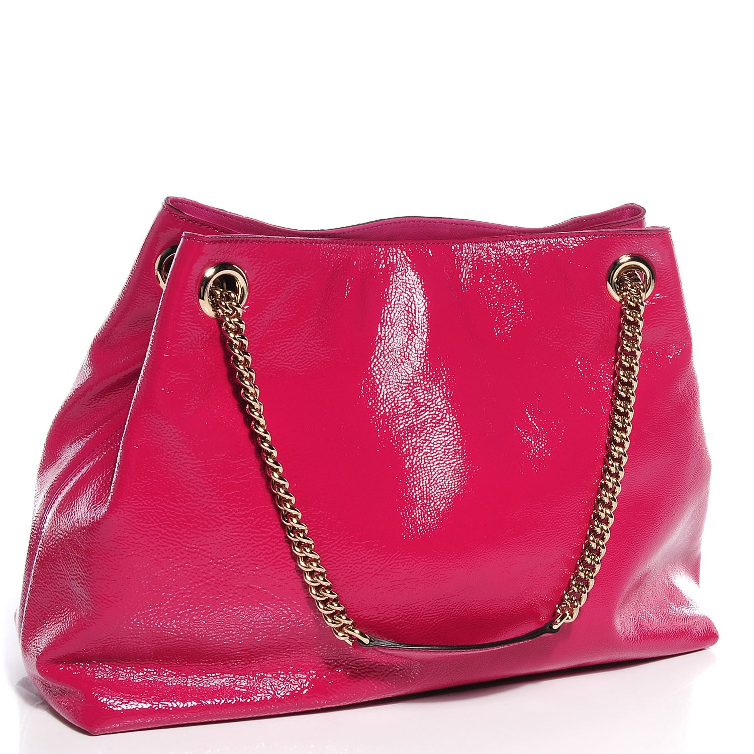 Gucci Vernice Naplack Medium Soho Chain Shoulder Bag Bright Bouganville 3 of 9