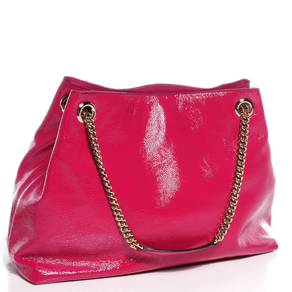 Gucci Vernice Naplack Medium Soho Chain Shoulder Bag Bright Bouganville 3 of 9