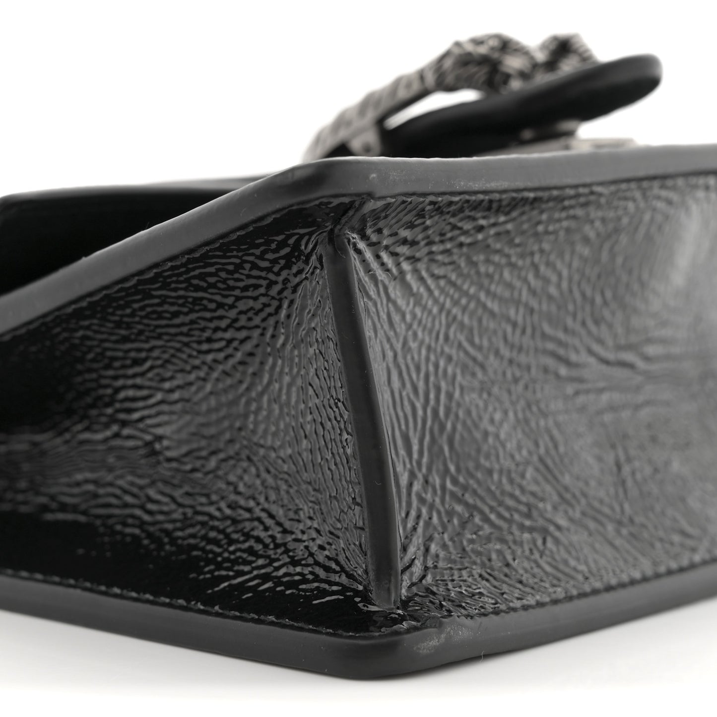 Crinkled Patent Mini Dionysus Shoulder Bag Black