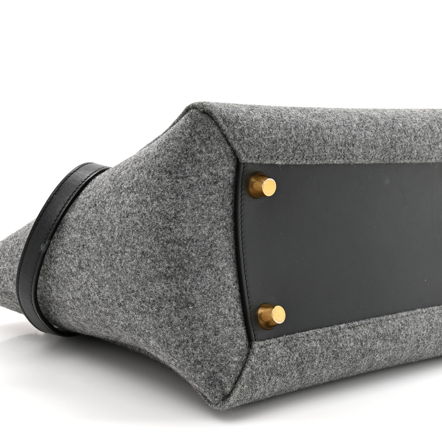 Felt Smooth Calfskin Mini Belt Bag Grey Black