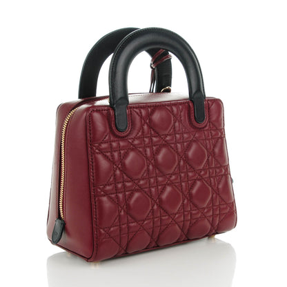 Christian Dior Lambskin Cannage Lily Tote Red Sapphire Blue 3 of 7