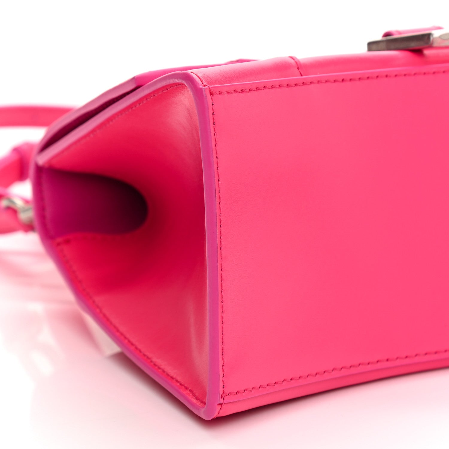 Balenciaga Shiny Box Calfskin Small Hourglass Top Handle Bag Acid Fuchsia 8 of 9