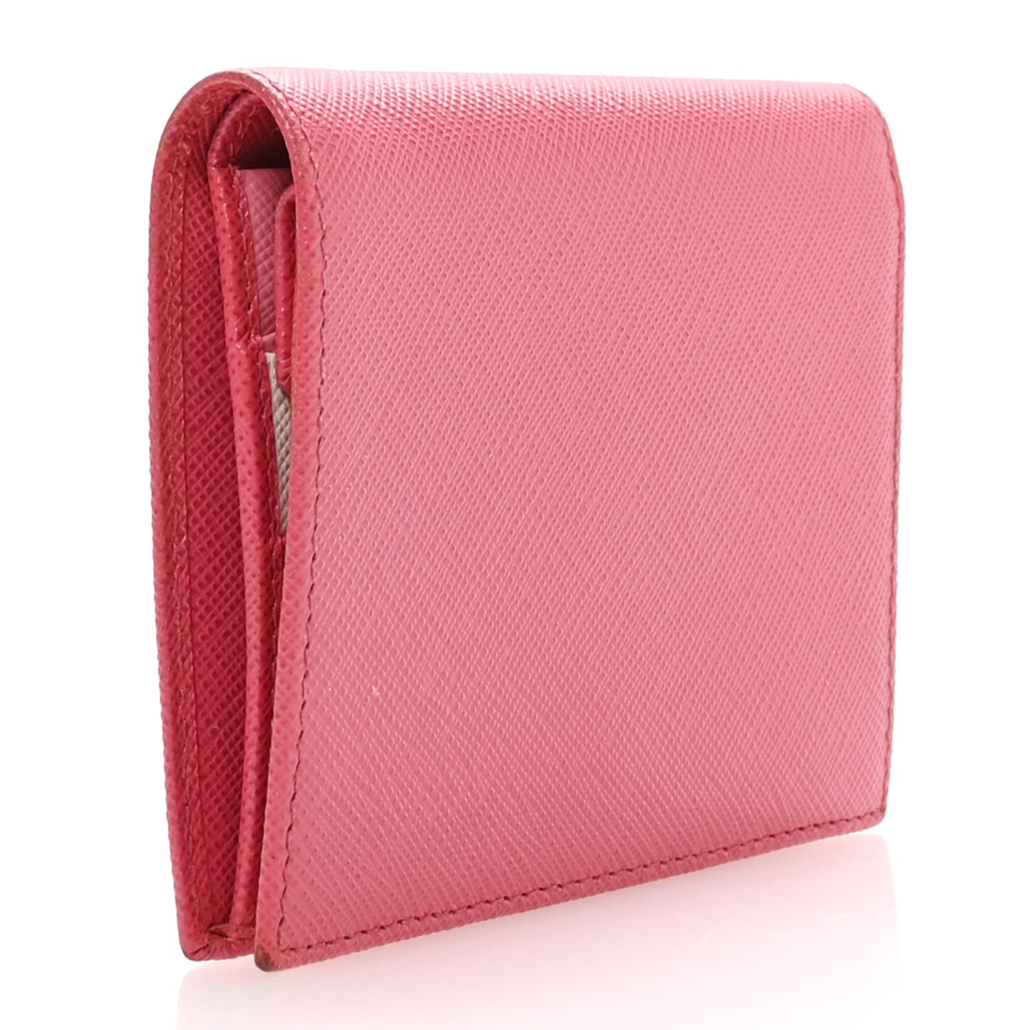 Saffiano Metal Small Compact Wallet Peonia Begonia