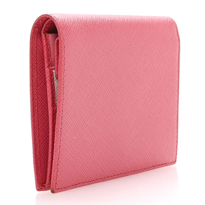 Prada Saffiano Metal Small Compact Wallet Peonia Begonia 5 of 8