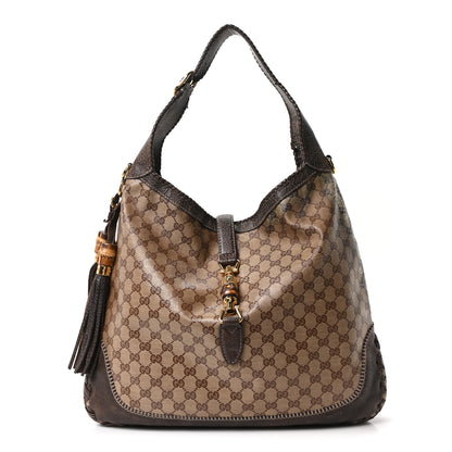Gucci Monogram Large New Jackie Shoulder Bag Dark Brown 1 of 11