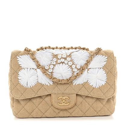 Chanel Tweed Raffia Coco Country Jumbo Flap 1 of 11