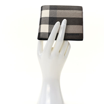 Burberry Charcoal Check Calfskin Bi-Fold Wallet Dark Birch Brown 2 of 8
