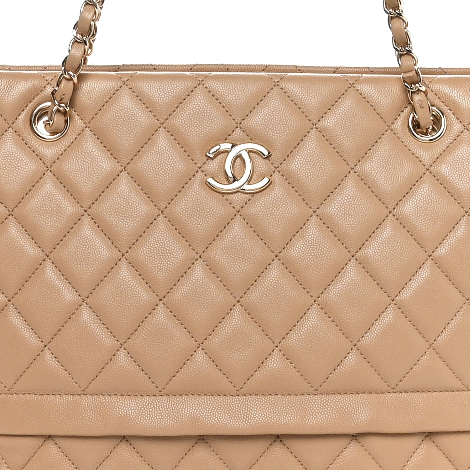 Chanel Caviar Quilted Rolled Up Tote Beige 8 of 10