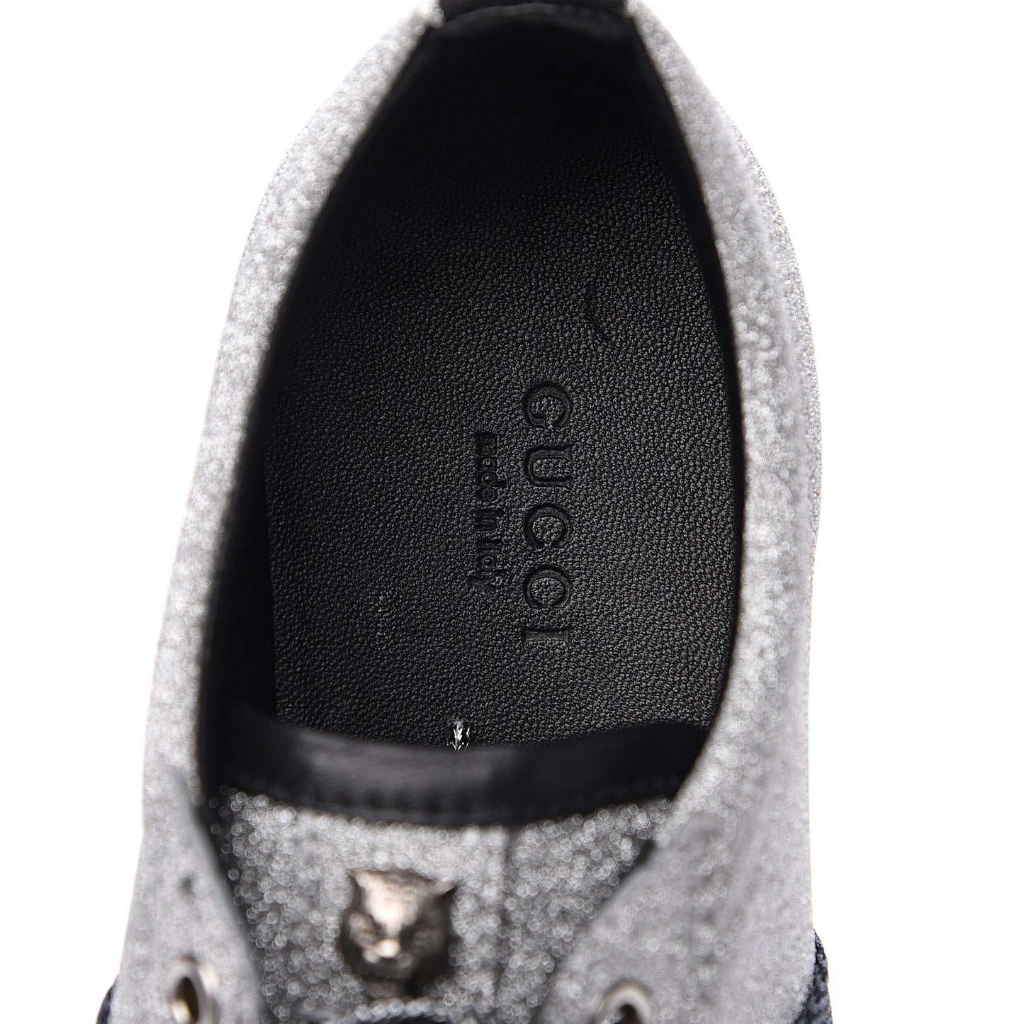 Glitter Fabric Studded Web Sneakers 37.5 Silver