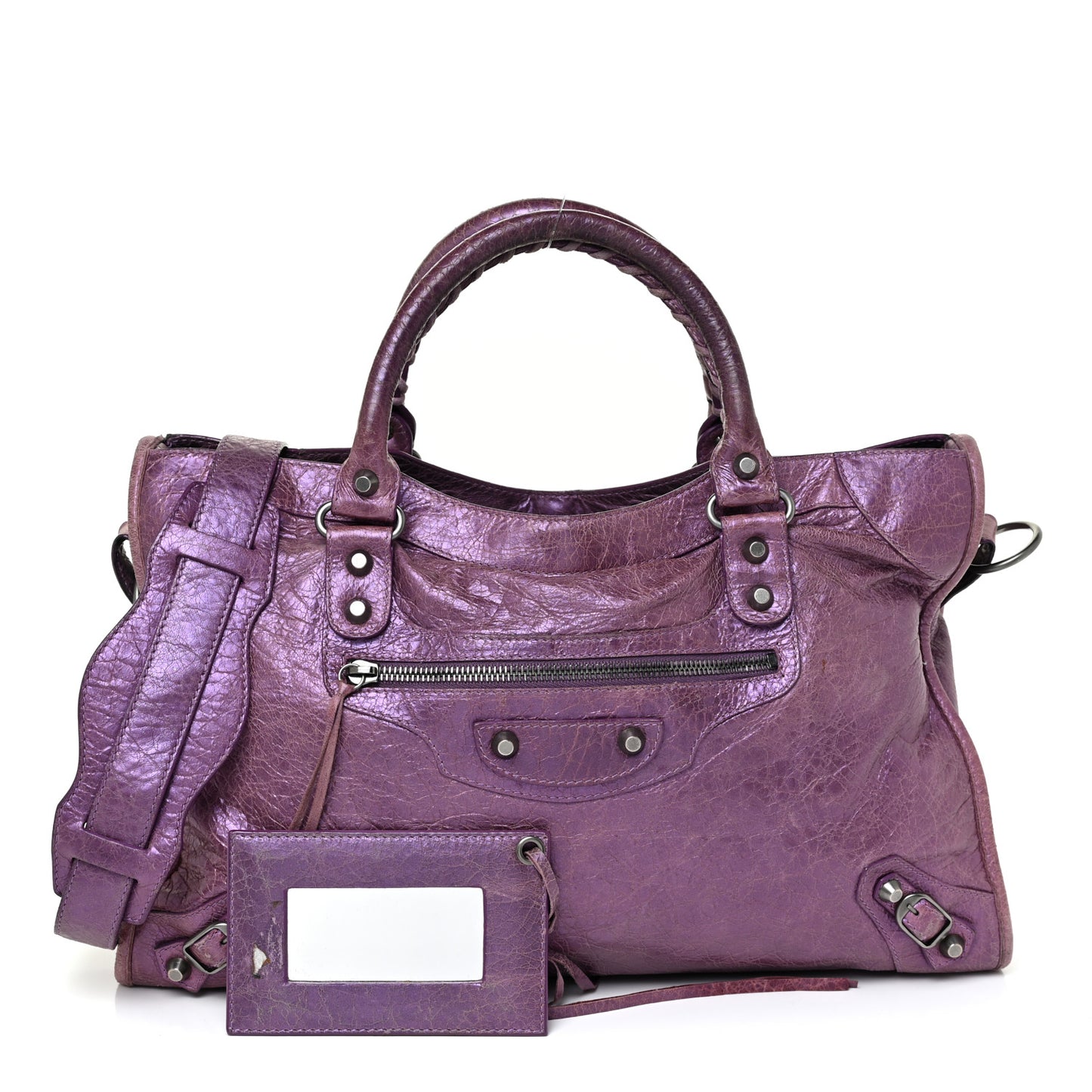 Agneau Classic Hardware City Metallic Purple