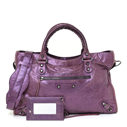 Balenciaga Agneau Classic Hardware City Metallic Purple 1 of 18
