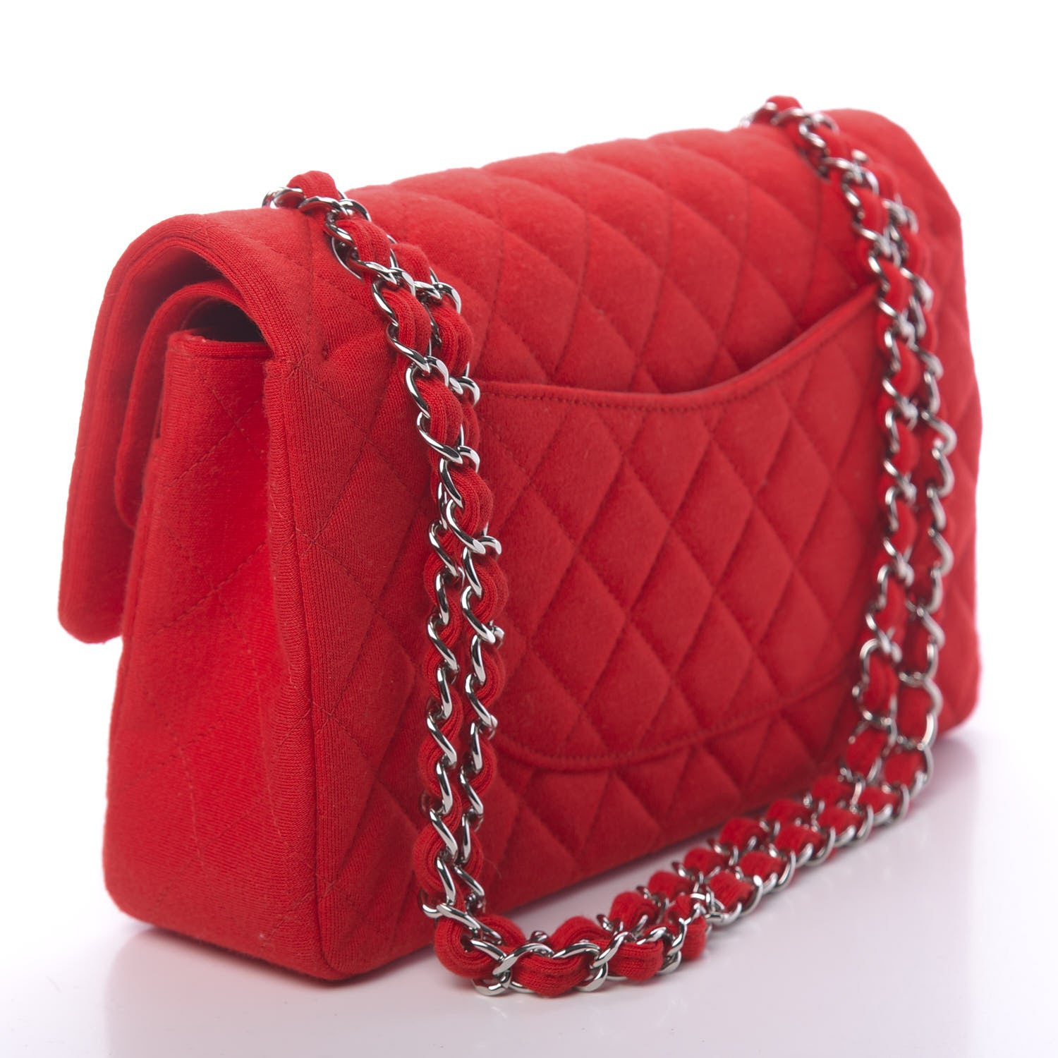 Chanel Jersey Quilted Medium Double Flap Red 3 of 10