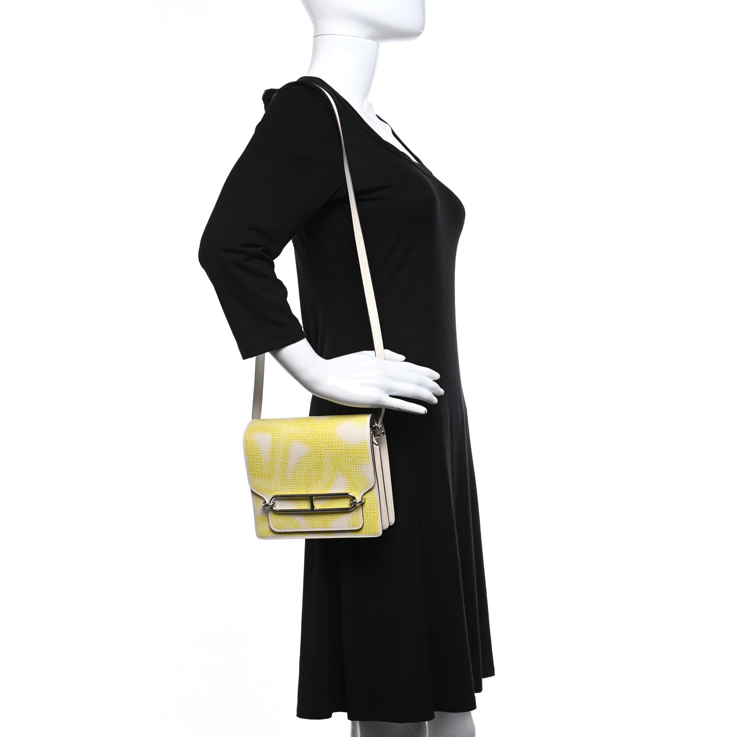 Hermes Swift Printed Circuit Mini Sac Roulis Faubourg Nata Lime Jaune Bourgeon Jaune Poussin 2 of 9