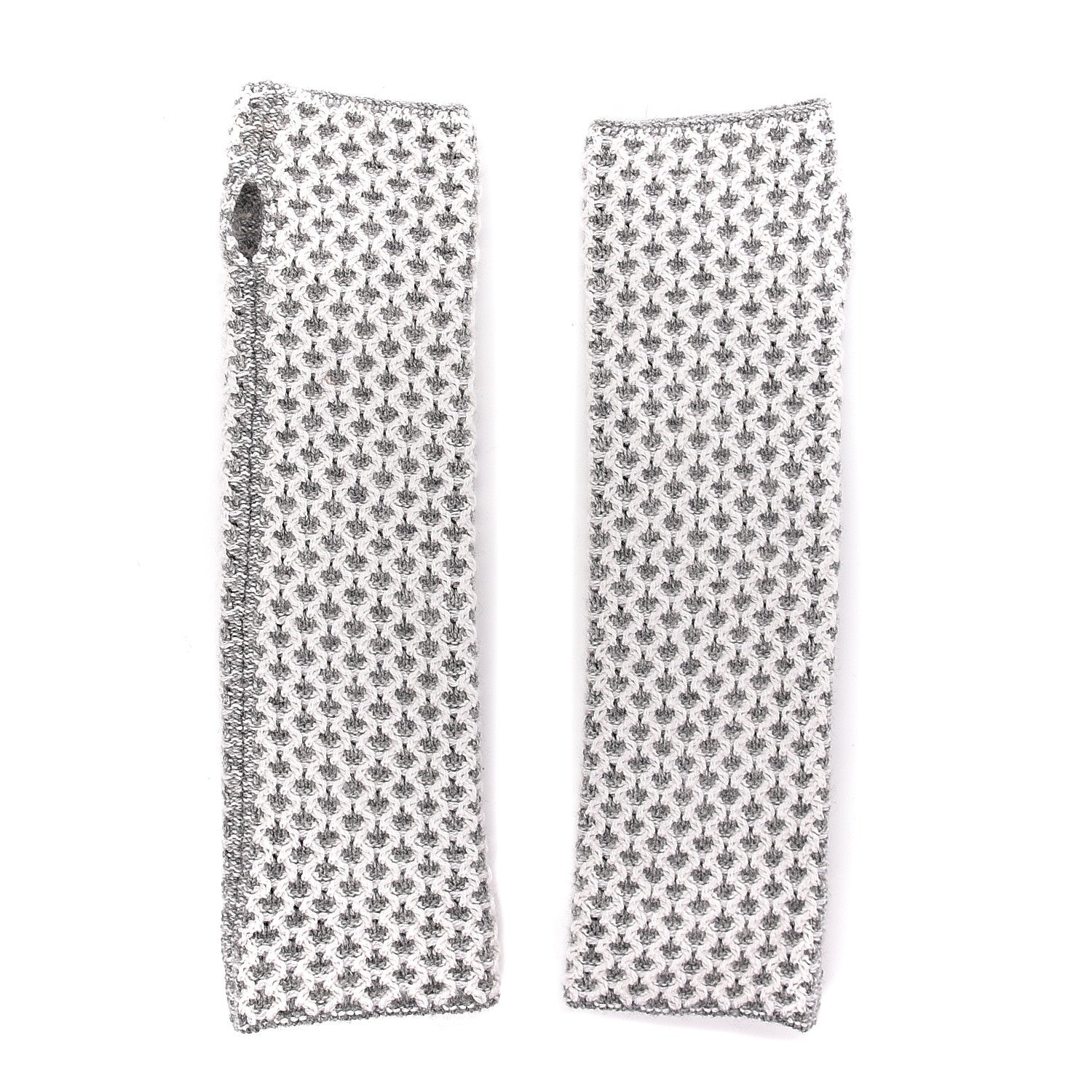 Chanel Cashmere CC Fingerless Gloves Grey 2 of 4
