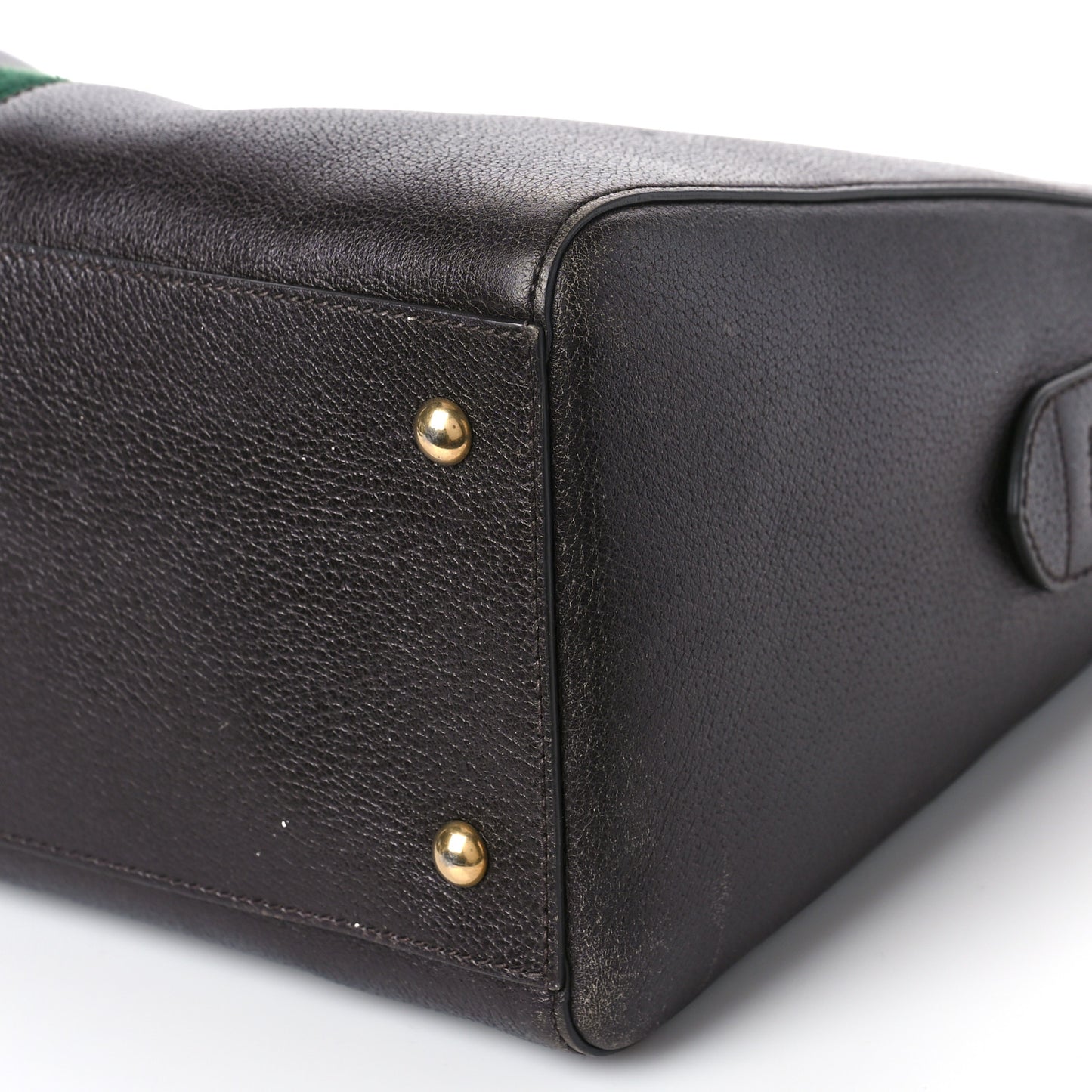 Calfskin Vintage Web Medium Satchel Dark Brown