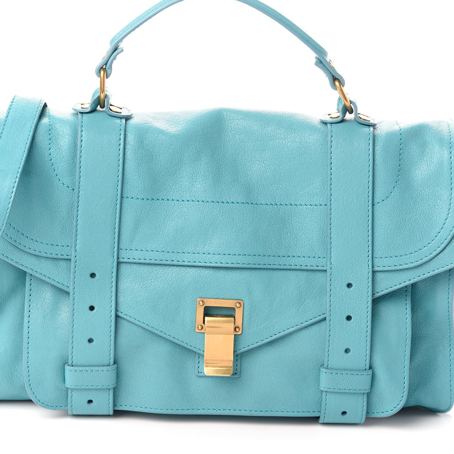 Proenza Schouler Lambskin Medium PS1 Satchel Lagoon 7 of 9