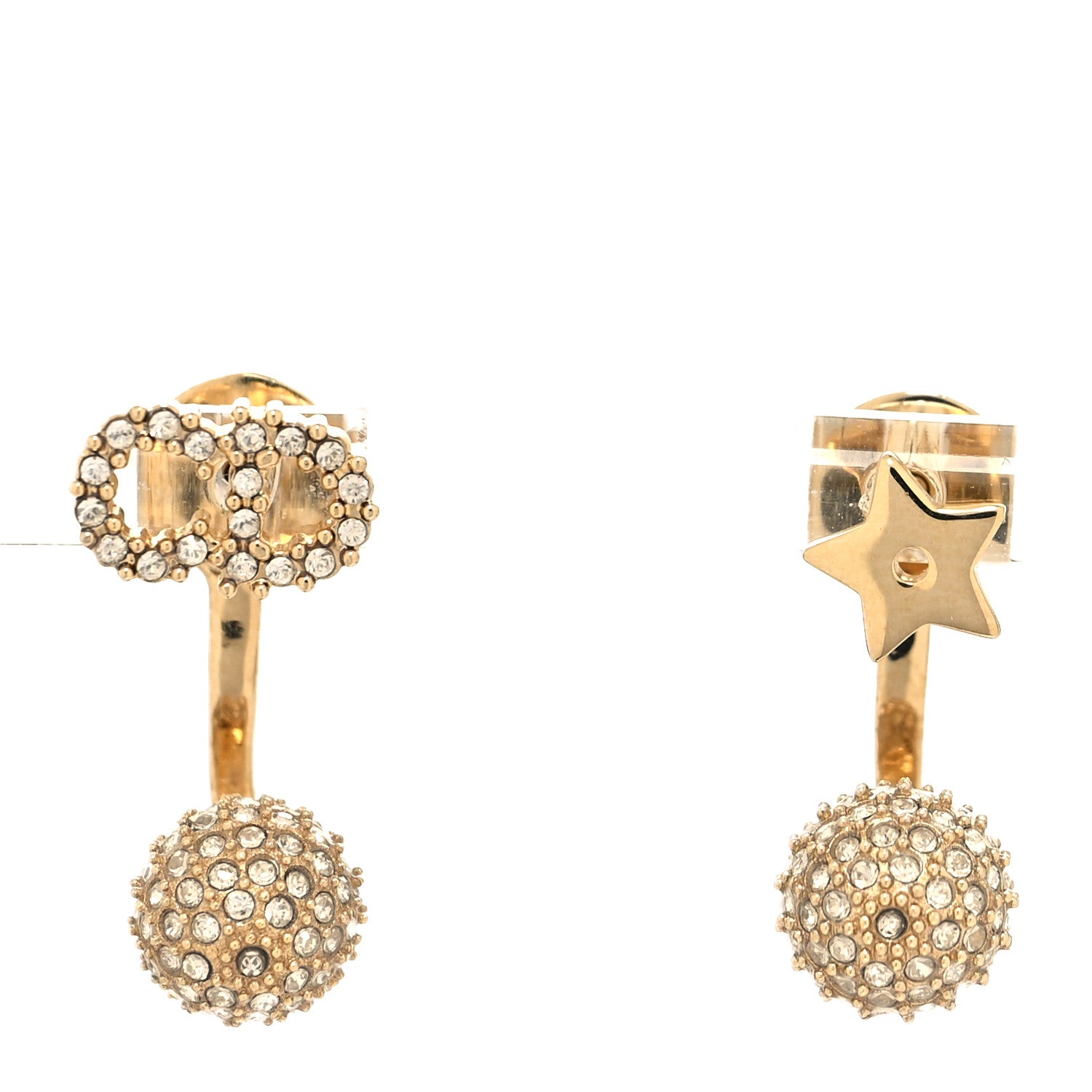 Christian Dior Crystal La Petite Tribale Earrings Gold 1 of 4