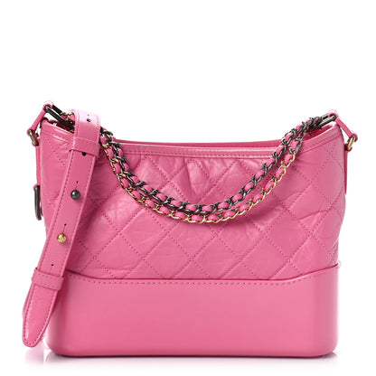 Chanel Aged Calfskin Quilted Medium Gabrielle Hobo Pink 1 of 9