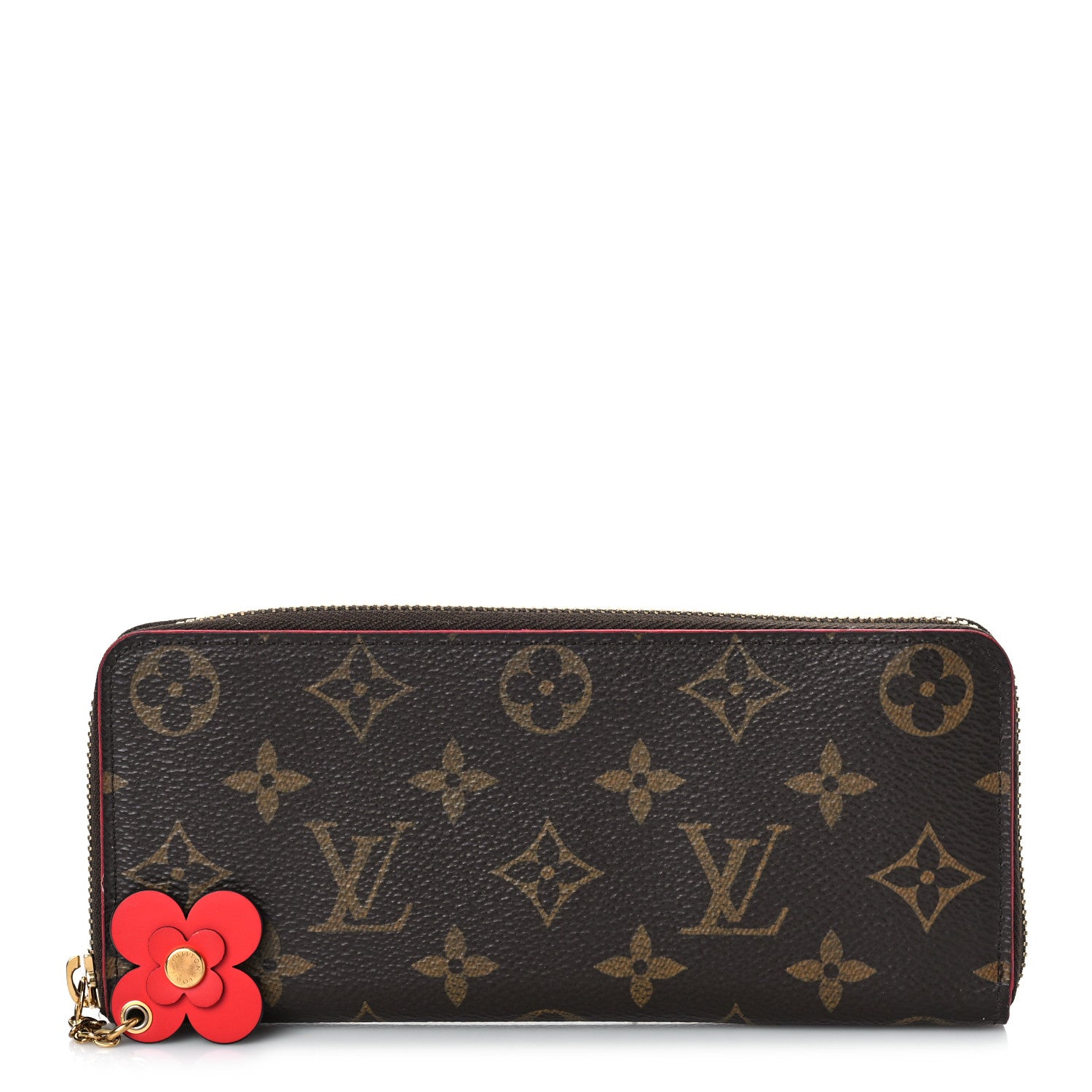 Louis Vuitton Monogram Blooming Flowers Clemence Wallet Coquelicot