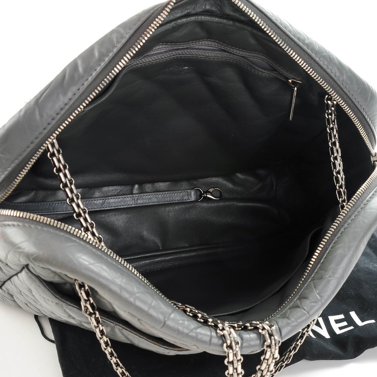 Chanel Aged Calfskin Quilted Large Reissue Camera Case Grey 5 of 7