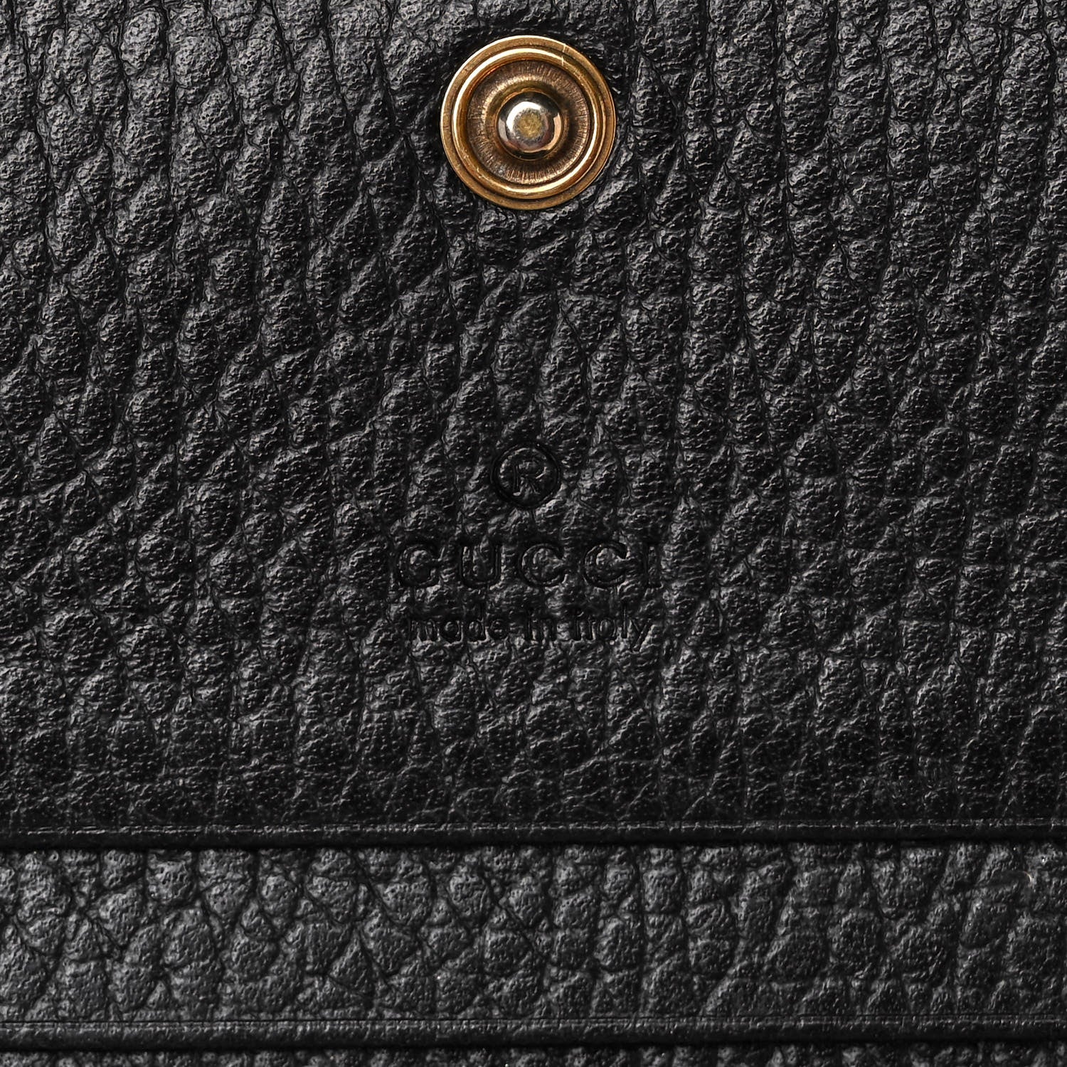 Gucci Pebbled Calfskin Butterfly Card Case Black 7 of 13