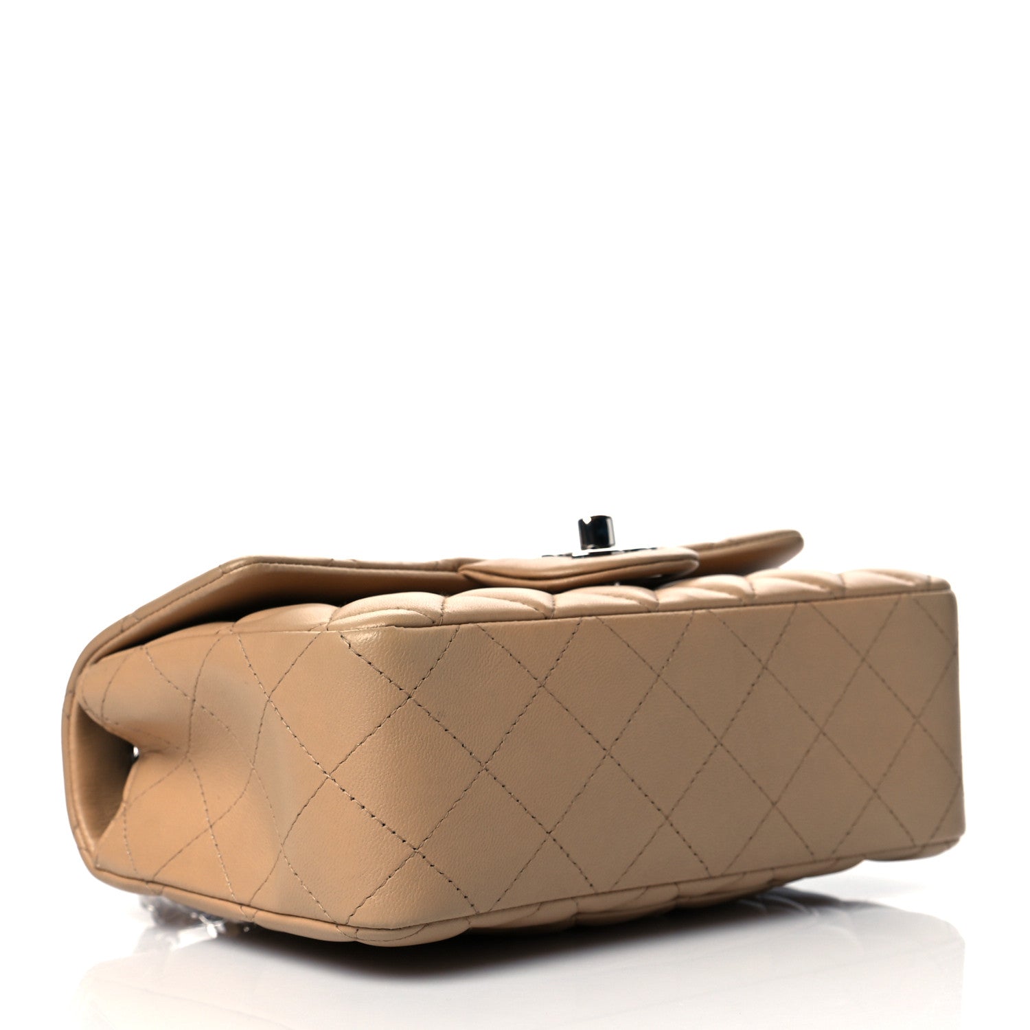 Chanel Lambskin Quilted Mini Rectangular Flap Beige 4 of 12