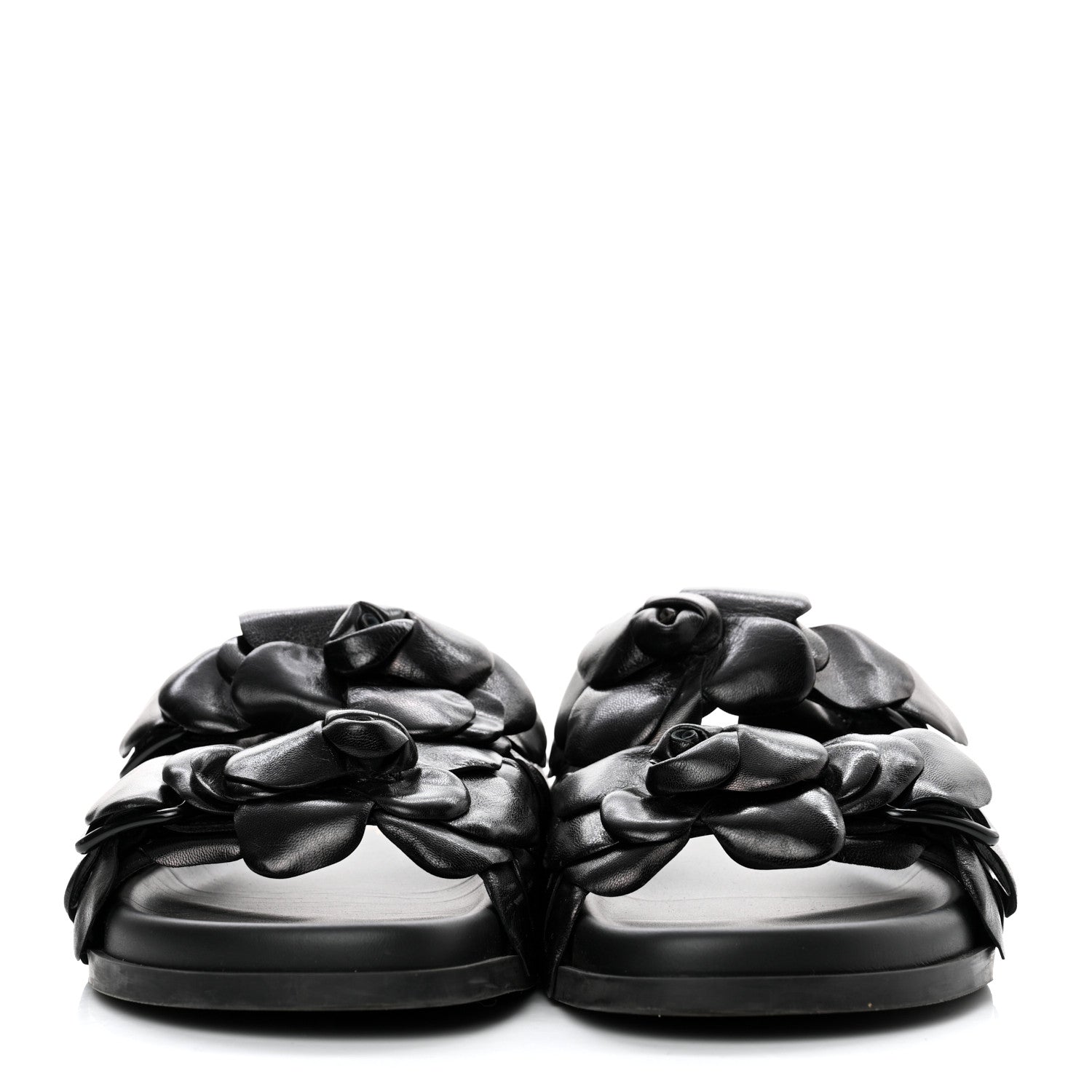 Valentino Garavani Kidskin Atelier 03 Rose Edition Double Buckle Slide Sandals 40 Black 2 of 9