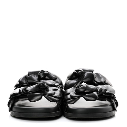 Valentino Garavani Kidskin Atelier 03 Rose Edition Double Buckle Slide Sandals 40 Black 2 of 9
