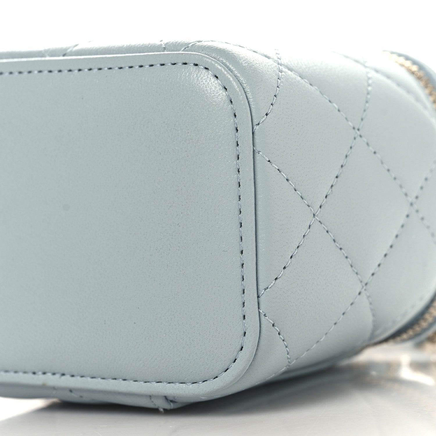 Chanel Lambskin Quilted Top Handle Mini Vanity Case With Chain Light Blue 11 of 11