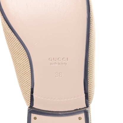 Gucci Canvas Vintage Charlotte Web Princetown Slippers 36 Sand Cuir 7 of 10