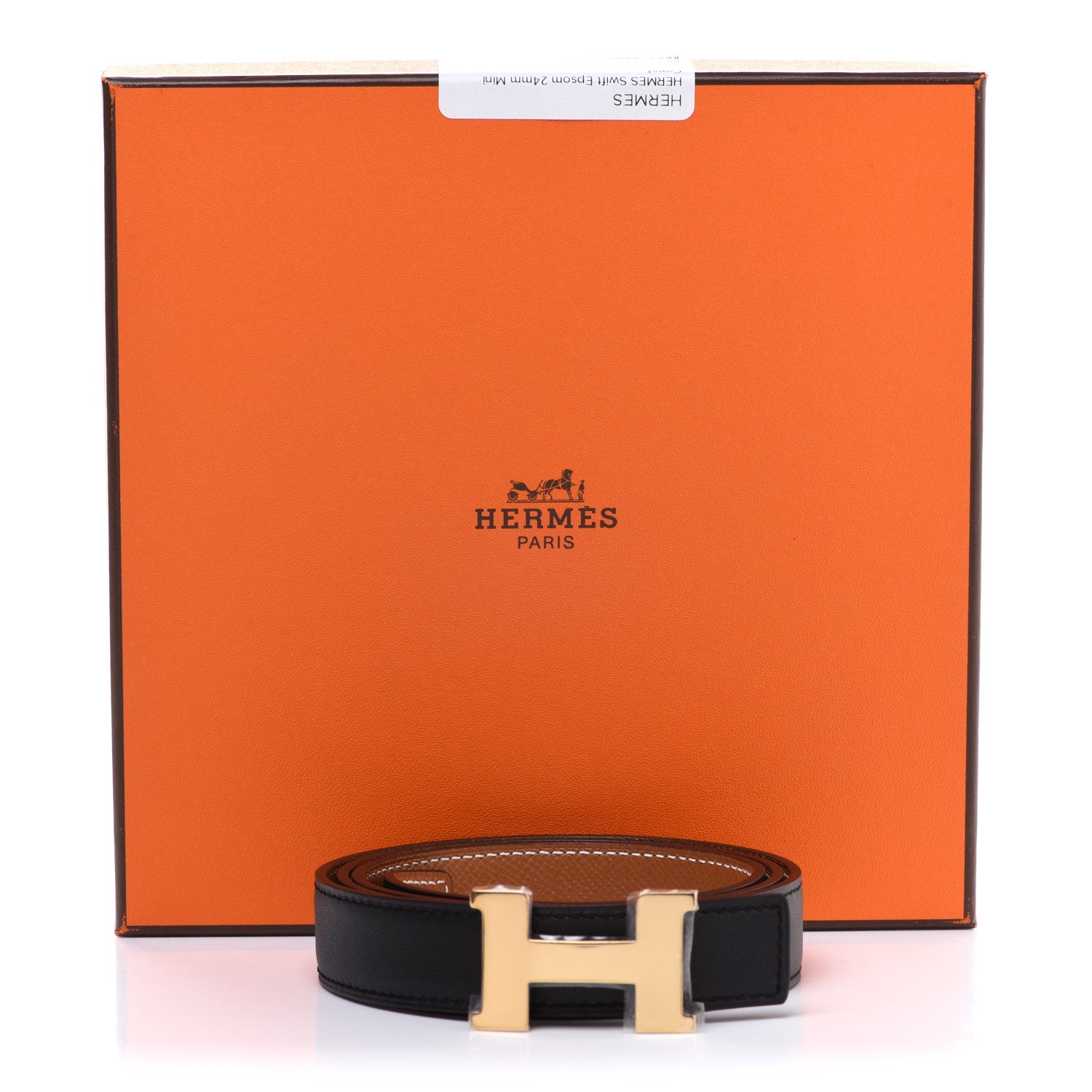 Hermes Swift Epsom 24mm Mini Constance H Belt 90 Black Gold 7 of 7