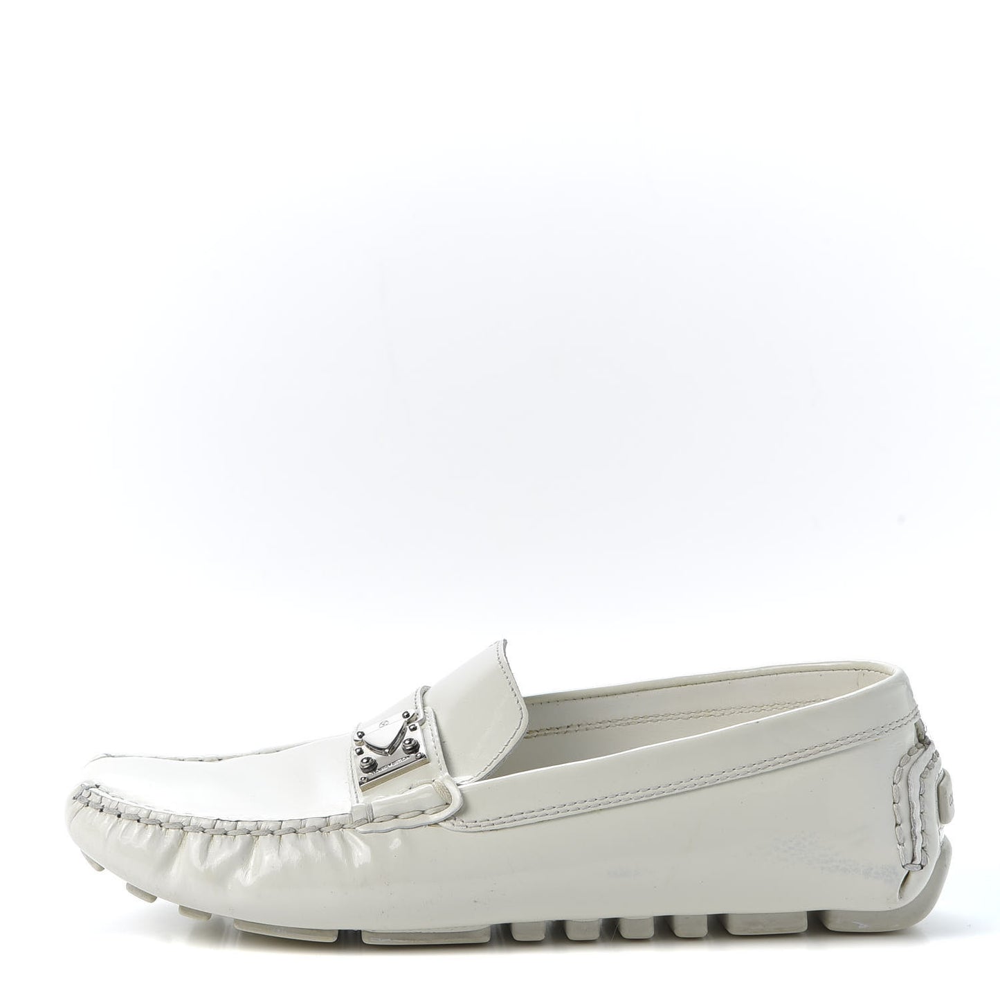 Patent Calfskin Oxford Loafers 37.5 White